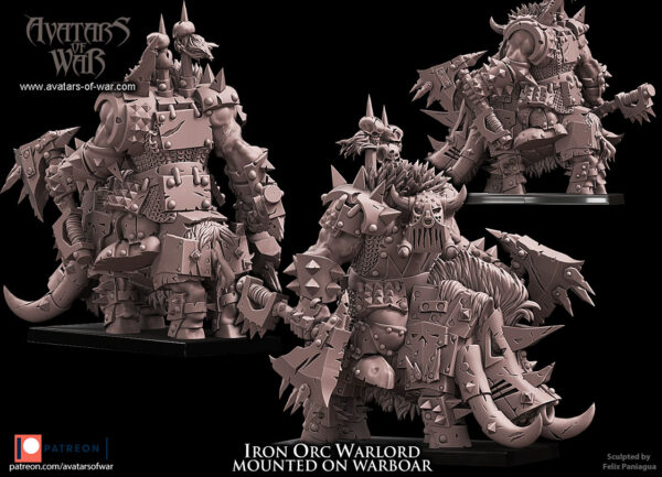 Iron Orc Warlord on Warboar - x1
