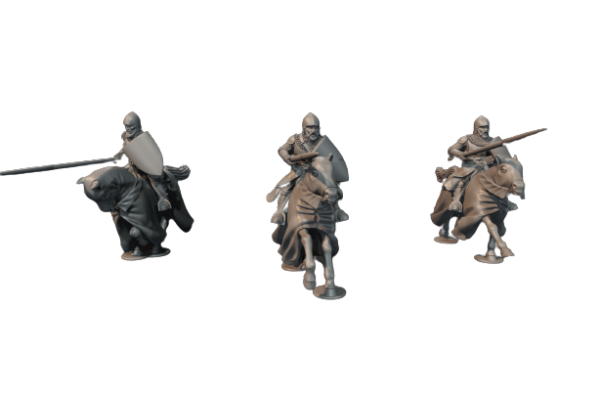 f4e8d8b7515b2256c4f9032a74ea8704.png Early 14th Century Knights with Lances - Rycerze na Koniach 3x Oddzial