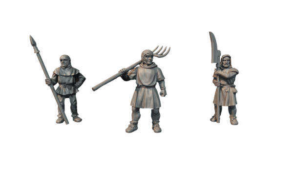Peasant Spearmen At Rest - x3