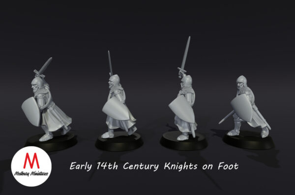 fbb79da58c07508426f5092de8964523.jpg 14th Century knights on foot (early) - XIVw. Piesi Rycerze - Zestaw x4
