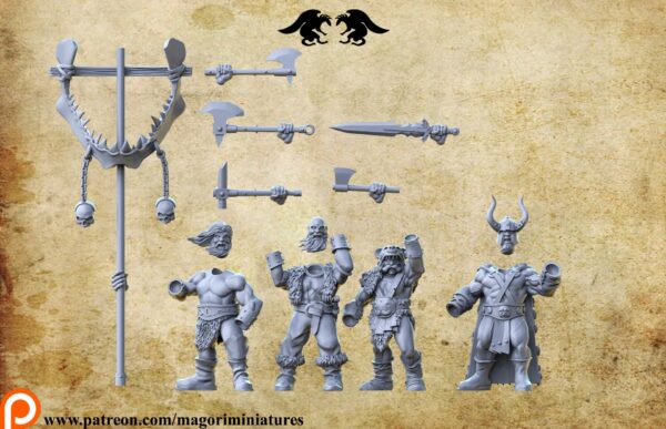 fd476d00e5c3c3bb938266f28617ab49.jpg Chaos Marauders x4 - Magori Miniatures - Druk 3D