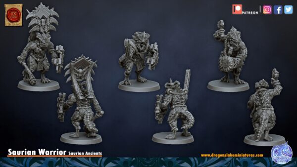 Saurian Warriors Unit CMD - DL Miniatures - Druk3D