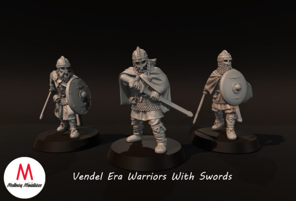 Vendel Era Warriors With Swords - x3