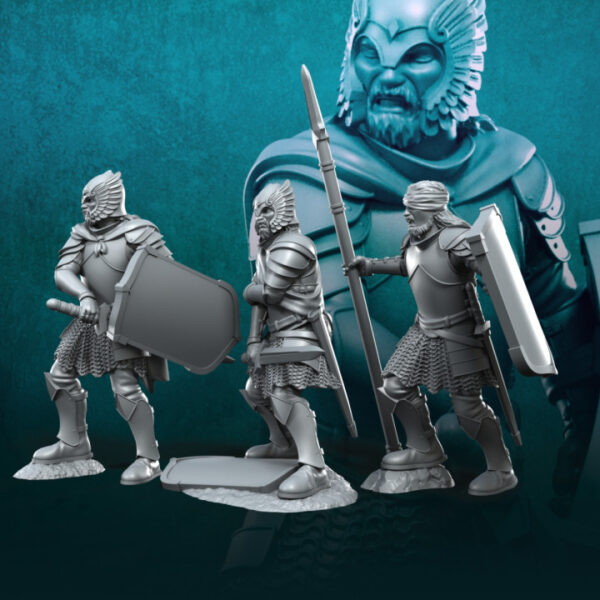 Wounded Grey Castle Warriors x6