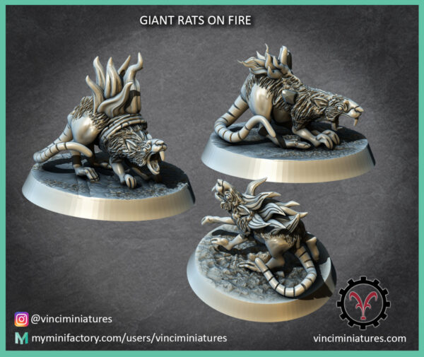 Giant Rats On Fire - x3