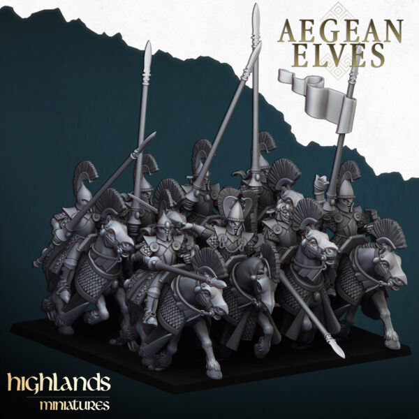 Aegean Elves Mounted Lances - x7 - x3 CMD