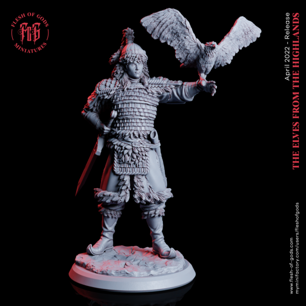 Highland Elves Hunter with Eagle  - Elfi Łowca z gór z Orłem  - Flesh of Gods