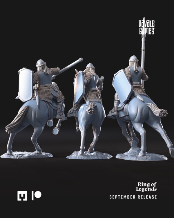 North Warrior Riders with spear/shield - x3
