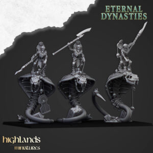 Mounted Ancient Guard on Great Snakes with Spears - x3