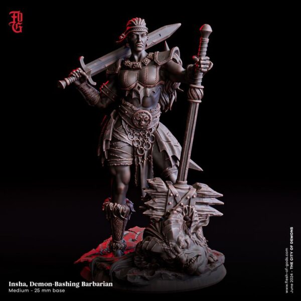 5ae39597b412fd29a87ac99b138f75ec-1.jpg Insha, Demon-Bashing Barbarian (Human Barbarian)