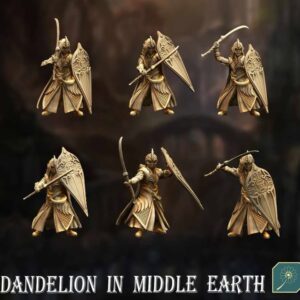 668573262_749895611447619_8271240590214623044_n Golden Wood Elf Footmen (Swordman with Shield) - x12