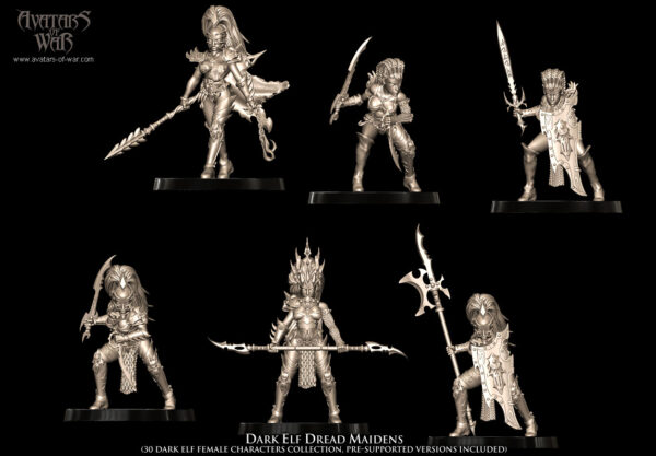 Dark Elf Dread Maidens - x5