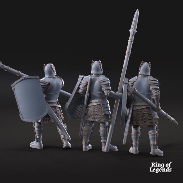 Grey Castle warriors with spears ft- x6