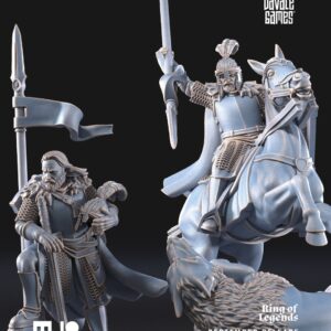 North Warrior Captain with spear/shield ft and mtd