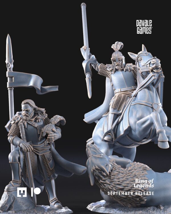 North Warrior Captain with spear/shield ft and mtd