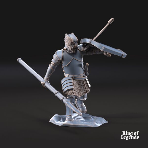 Grey Castle warriors with spears ft- x6