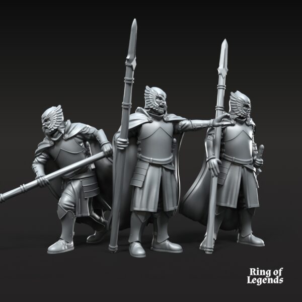 91e19e767240400580be8af52f18512e-1.jpg Grey Castle Court Guards with spears on foot - x6