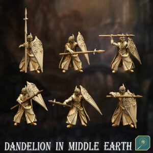 989be77bc57d06f7ffe15a41fdf8ae65.jpg Golden Wood Elf Footmen (Spearman with Shield) - x6
