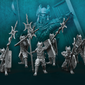 Dragon Army Regular warriors with spear and shield - x6