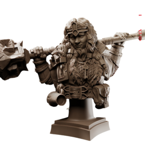 Female Dwarf Warrior Popiersie - Flesh of Gods