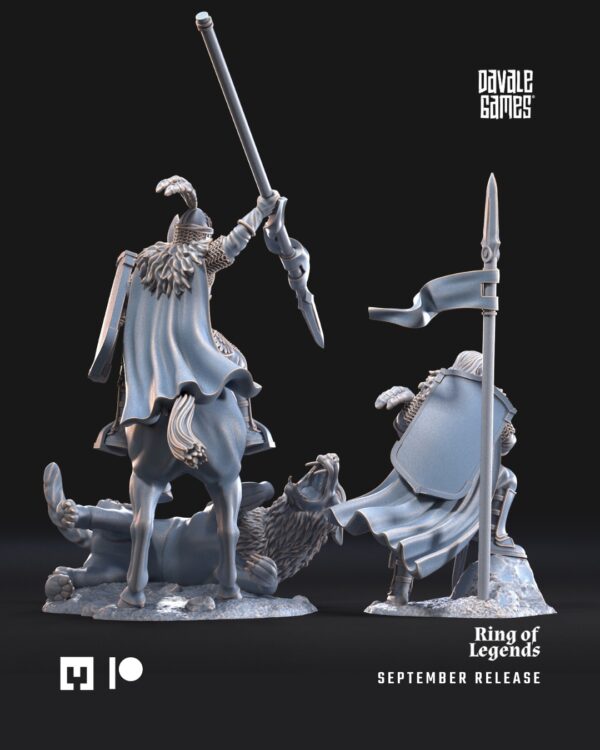North Warrior Captain with spear/shield ft and mtd
