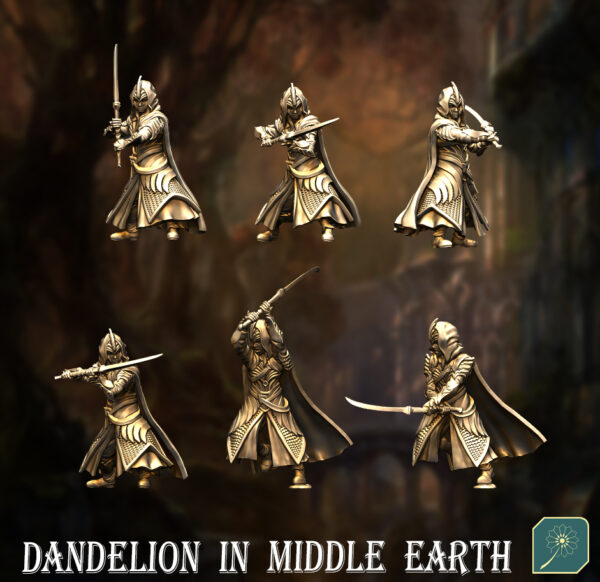 Golden Wood Elf Footmen (Swordman with Shield) - x12