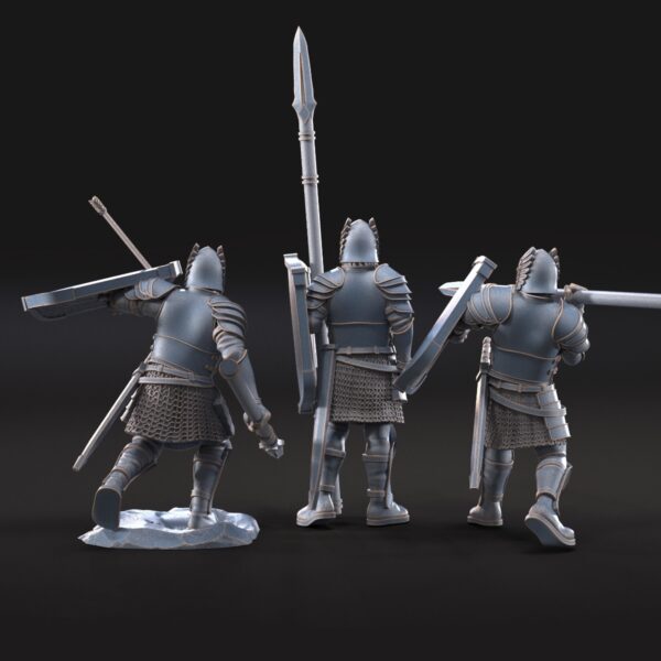 Grey Castle warriors with spears ft- x6