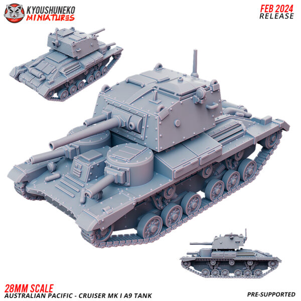 Cruiser MK I A9 Tank - Australian Pacific Army ww2 - x1