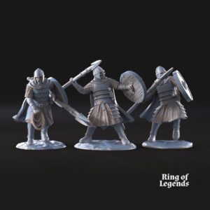 West Humans Regular warriors on foot with spear/shield - x3