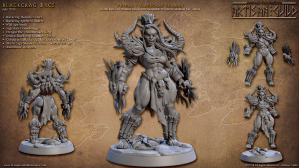 Vesdra the Blackcrag Shaman - Orc Pinup NSFW - x1