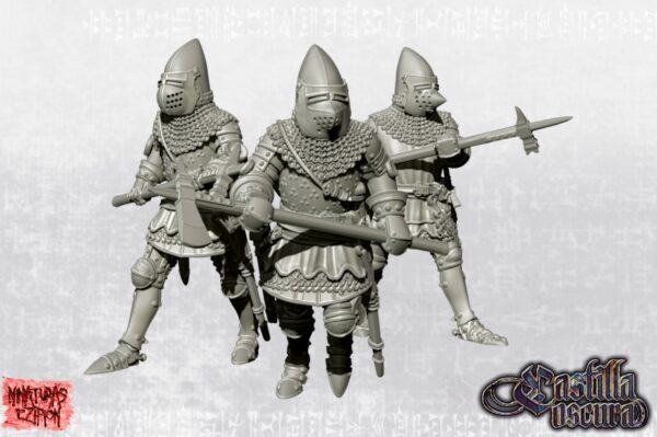 Knights with poleaxe - x5