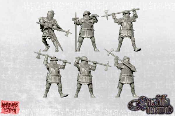 Men at arms with poleaxes - x1