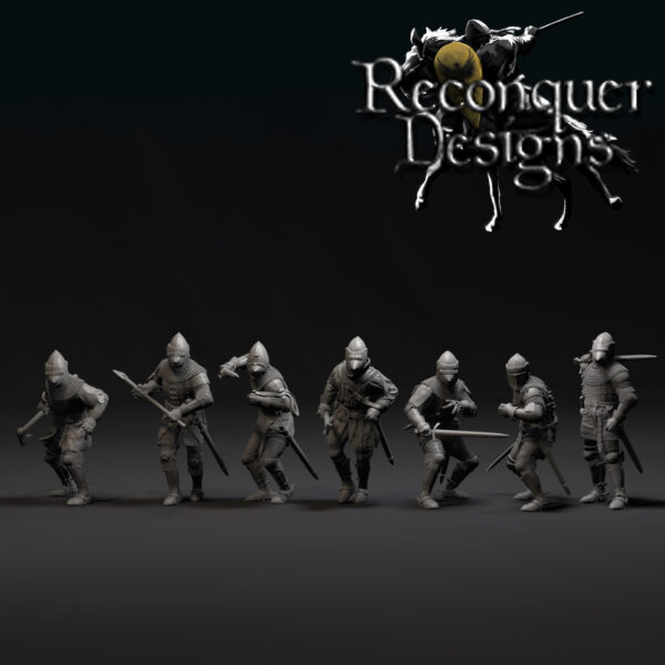 Dismounted late 14th Century men at arms - 10x