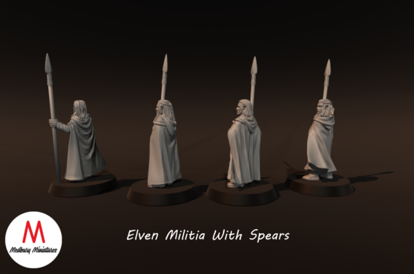 Elven Militia With Spears - x1
