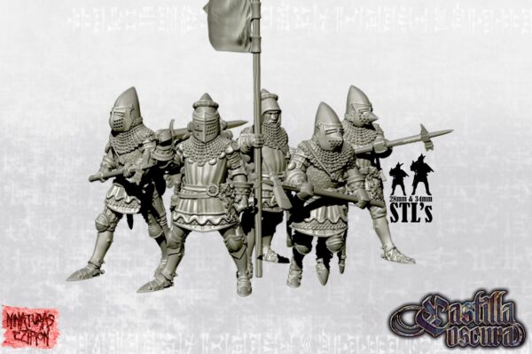 Knights with poleaxe - x1