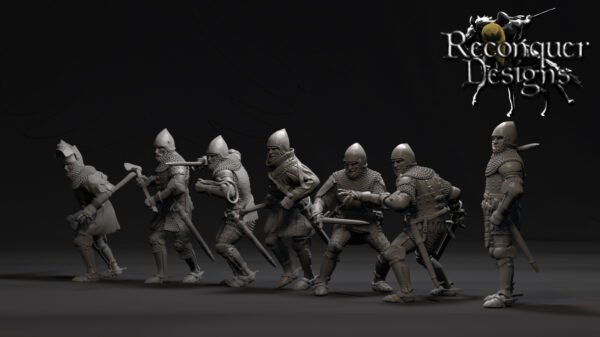 Dismounted late 14th Century men at arms - 10x