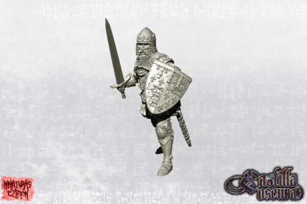 Black Prince on Foot with crowned bascinet - x1