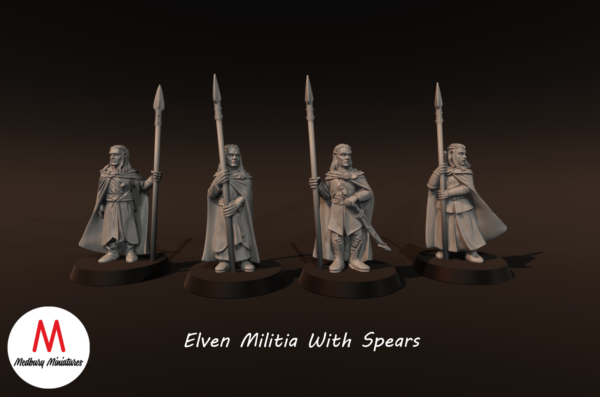 Elven Militia With Spears x4