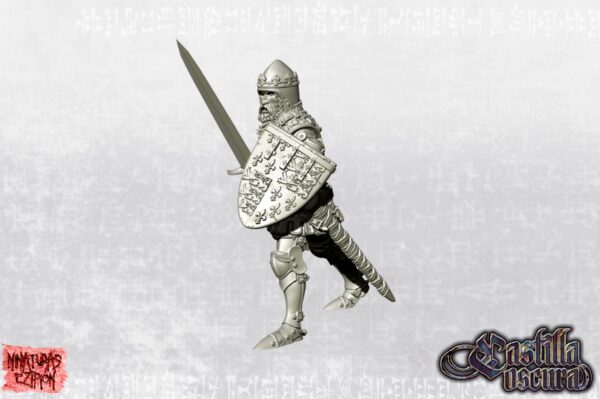 Black Prince on Foot with crowned bascinet - x1