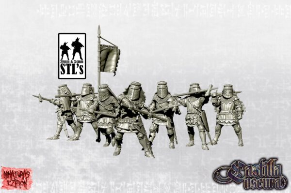 Knights with Great Helms and Polearms - x5