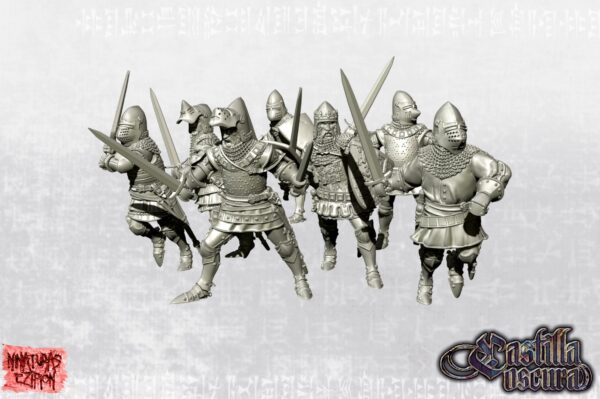 English Knights on foot with sword - x5