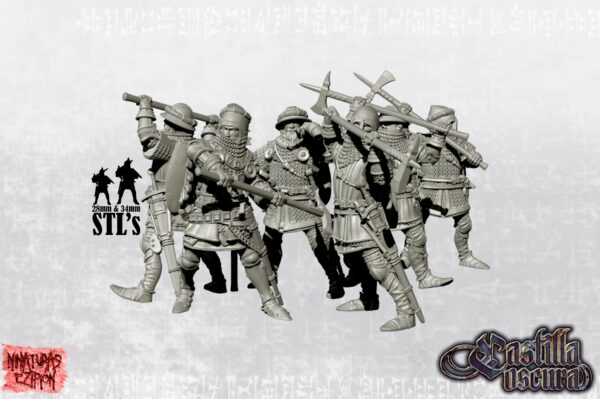 Men at arms with poleaxes - x1