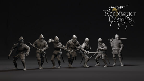 Dismounted late 14th Century men at arms - 10x