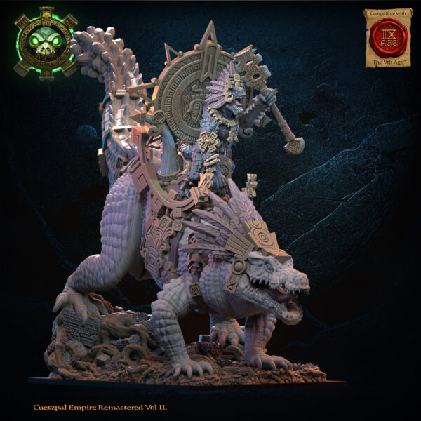Citlallicue, Cipactli Heroine on Deinosuchus - Lost Kingdom - wydruk 3D