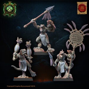 13c6349f43aafff4d1e31da83f08d123.jpg Cuetzpalli Regiment with spears CG - Lost Kingdom - wydruk 3D