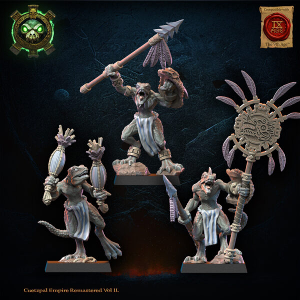 Cuetzpalli Regiment with spears CG  - Lost Kingdom - wydruk 3D