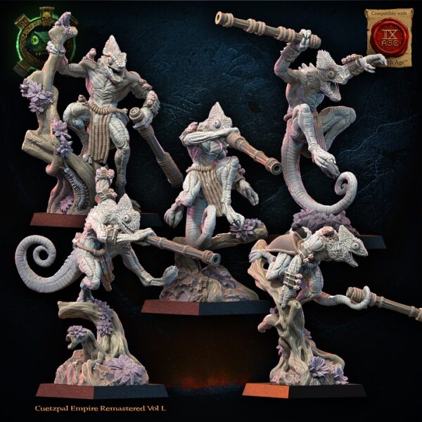 Kuaxotl Unit with blowpipes  set 02 - Lost Kingdom - wydruk 3D