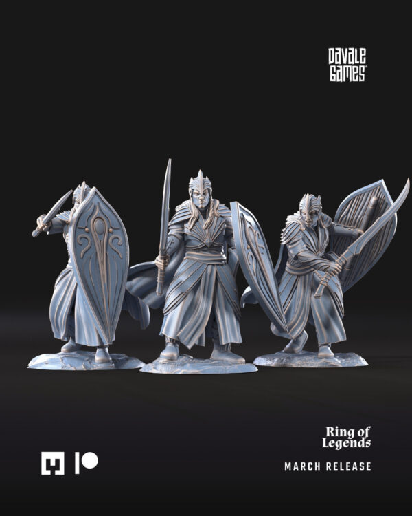 Galanthir elves with sword and shield - 6x