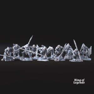 Warriors With Spear And Shield - x10