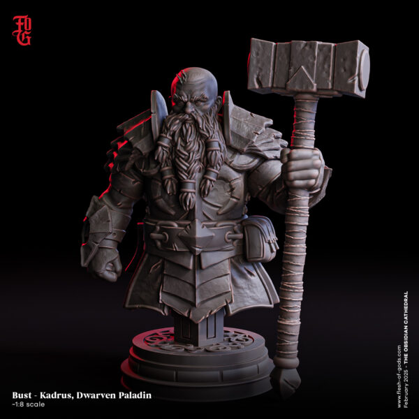 48713c073fe45c613ab86eb75880e715.jpg Bust - Kadrus, Dwarven Paladin